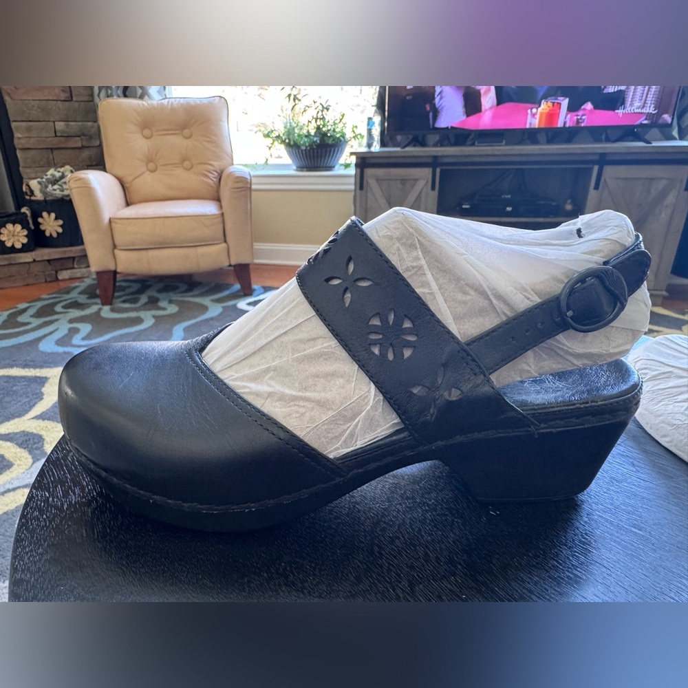 Women’s Dansko Black Leather Mary Jane Clog - Comfortable Slip-On